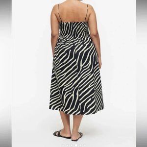 H&M zebra print spaghetti straps smocked midi sundress - size XS